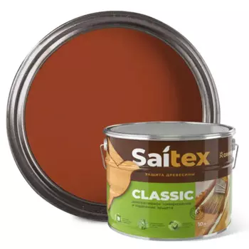 Пропитка для дерева Saitex Classic полуглянцевая махагон 10 л