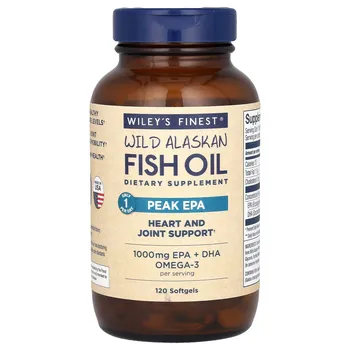 Добавка Wiley's Finest Wild Alaskan Fish Oil Peak EPA, 120 мягких таблеток