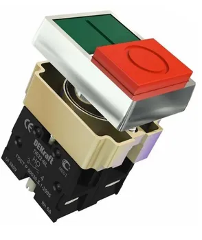 Переключатель DEKraft 25063DEK I-O BL D22 ЗЕЛ-КР 220В ПЕ-22