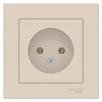 Розетка Schneider Electric ATN000240 AtlasDesign, без заземления, 16А, в сборе, бежевая