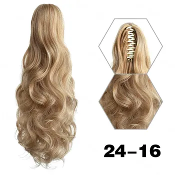 LISI HAIR Синтетический коготь Водяная волна Вьющийся хвост Парик Наращивание Длинный мягкий шиньон для женщин Праздничная одежда 40cm
