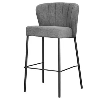 Стул барный серый с широкой закругленной спинкой Bar Chair Gray