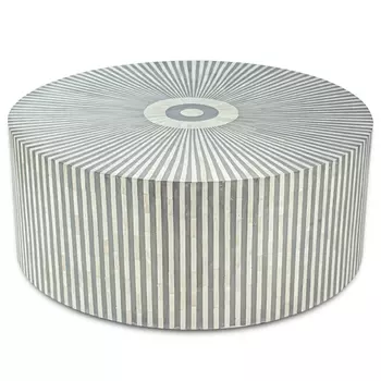 Стол кофейный отделка перламутр BONE INLAY COFFEE TABLE Grey Stripe