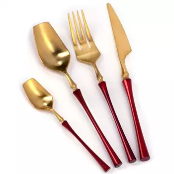 Столовые приборы Soft Forms Gold and Red