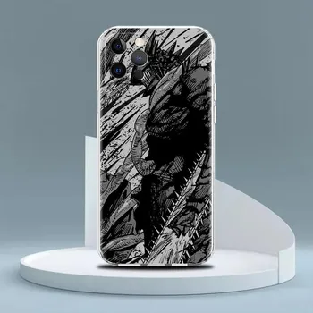 Прозрачный чехол для Apple iPhone 14 13 11 12 Pro 7 8 Plus XR X XS Max 6 6S 14Pro силиконовый чехол для телефона Chainsaw Man Cool iPhone 14 Pro Max