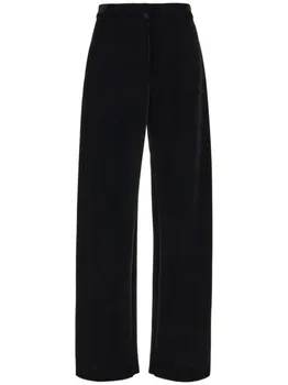 Бархатные брюки Sportmax, черный