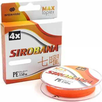 Шнур плетеный Shii Saido Sirobana 4X, L-150 м, d-0,148 мм, до 5,44 кг, orange
