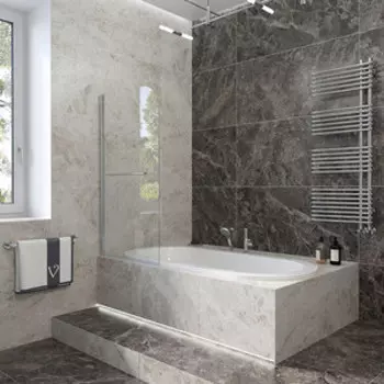 Шторка для ванны Veconi Palau 90x150 прозрачная, хром (PL79-90-01-C4)