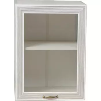Шкаф Олимп ШК-502 Комо вудлайн кремовый/ Masa Decor аруша венге/профиль: Kroning аруша венге патина ANG/ стекло