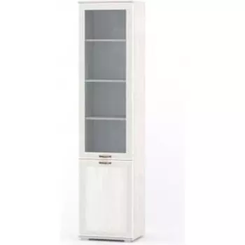Шкаф ОЛМЕКО ШК-302 Комо вудлайн кремовый/ Masa Decor аруша венге/профиль Kroning аруша венге патина ANG/ стекло