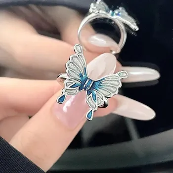 Модное кольцо-бабочка с постепенным капанием масла, регулируемое кольцо, ювелирное изделие на день рождения, вечеринку, подарок, аксессуары 1