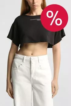 Футболка с логотипом укороченная Calvin Klein