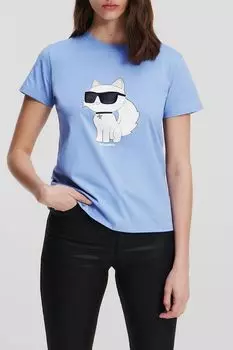 Футболка с принтом Ikonik Choupette Karl Lagerfeld