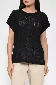 Хлопковая футболка ажурной вязки Esprit Casual