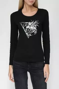 Хлопковая футболка с длинным рукавом Guess