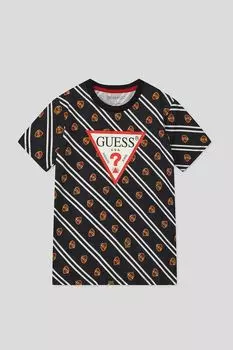 Хлопковая футболка с фирменным принтом Guess