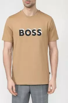 Хлопковая футболка с логотипом BOSS