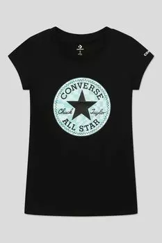 Хлопковая футболка с логотипом бренда Converse