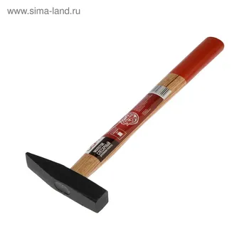 Молоток слесарный лом, квадратный боек, деревянная рукоятка, 300 г