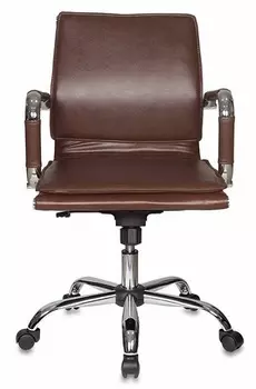 Кресло руководителя Бюрократ CH-993-Low/Brown низкая спинка коричневый искусственная кожа крестовина хром