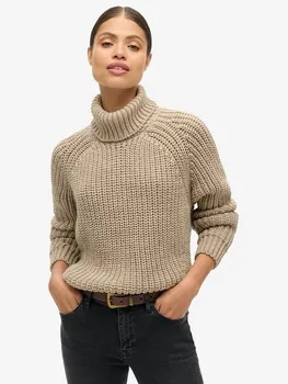 Джемпер из полушерстяной смеси с напускным вырезом горловины Superdry, цвет Soft Beige Marl