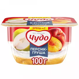 Творожок Чудо взбитый с персиком и грушей 4.2% 100 г