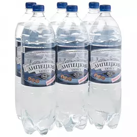 Вода питьевая минеральная лечебно-столовая Липецкий Бювет природная газированная 6 штук по 1.5 л