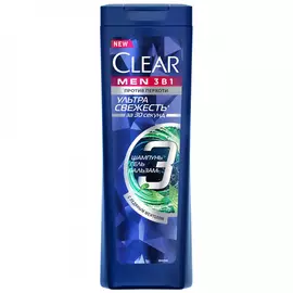 Шампунь-бальзам-гель для душа Clear Men Ультра свежесть 3в1 400 мл