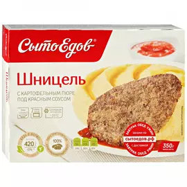 Шницель Сытоедов с картофельным пюре под красным соусом замороженный 350 г
