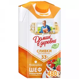 Сливки Домик в деревне для взбивания 33% 485 мл