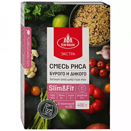 Смесь круп Агро-Альянс риса бурого и дикого 5 пакетиков по 80 г