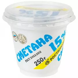 Сметана РостАгроЭкспорт 15% 250 г