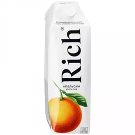 Сок Rich Апельсин 100% восстановленный с мякотью 1 л