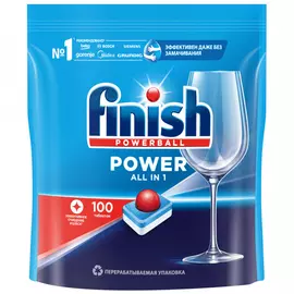 Средство для мытья посуды в посудомоечной машине Finish Powerball All in 1 Max в таблетках 100 штук