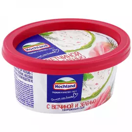 Сыр творожный Hochland с ветчиной и зеленью 60% 140 г