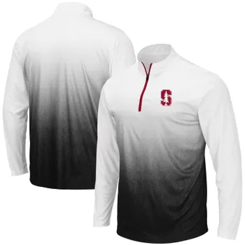 Мужская серая куртка с логотипом Stanford Cardinal Magic Team и молнией четверть четверти Colosseum