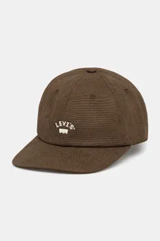 Хлопковая кепка с козырьком Levi'S, коричневый