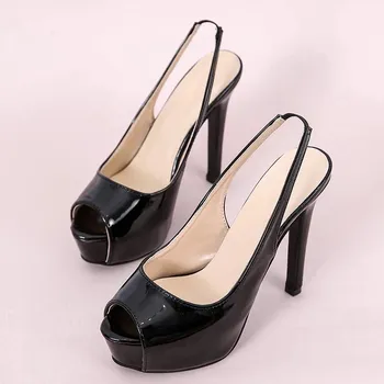 Fashion 2024 Brand Women s Shoes Shallow Women s High Heels Fashion Peep Toe Party Sandals Women New Plus Size Solid Heeled Sandals 35 розовый