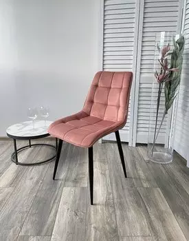 Стул CHIC BLUVEL-52 розовый / черный каркас