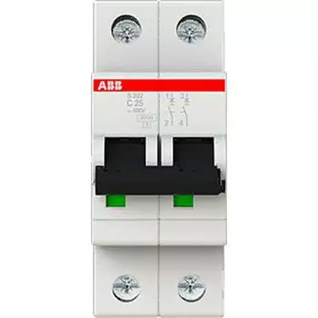 Автоматический выключатель ABB S202 1P N C25 А 6 кА 2CDS252001R0254