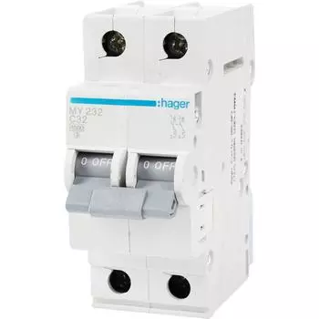 Автоматический выключатель Hager MY232 1P N C32 А 4.5 кА