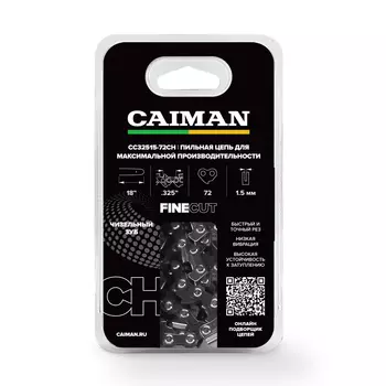 Цепь Caiman 18", 0.325", 1,5мм, 72 звена, чизель