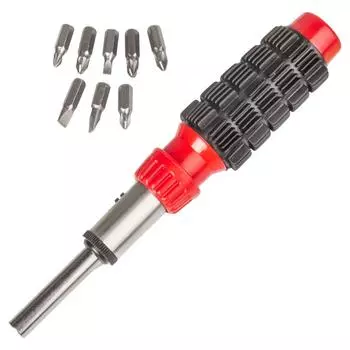 Отвёртка реверсивная Top Tools с набором бит 8 шт.