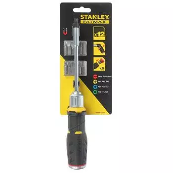 Отвёртка со сменными битами Stanley с храповым механизмом 12 предметов