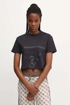 Хлопковая футболка Guess, черный