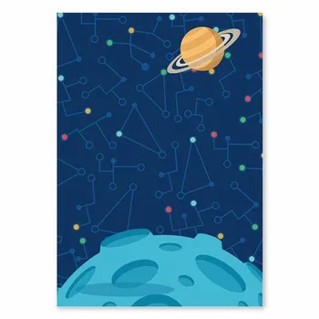 Nordic Style New Space Rocket Planet Декоративная живопись Гостиная Спальня Детская комната Фреска Безрамная картина Холст 21*30cm