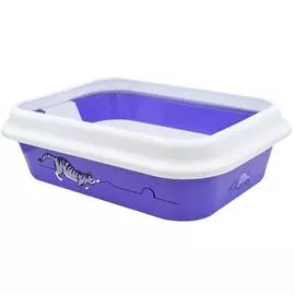 Лоток Zooexpress 11163 Мегакис с сеткой и рамкой с рисунком для кошек (46 х 34,5 х 14 см, В ассортименте)