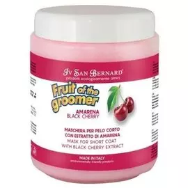 Маска Iv San Bernard Fruit of the Groomer Black Cherry восстанавливающая для короткой шерсти собак и кошек с протеинами шелка (250 мл)