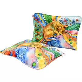 Матрац Zooexpress Сны с рисунком собаки пухлый коралловый для животных (50 х 40 см, Коралловый)
