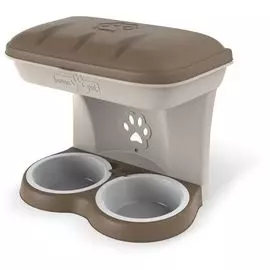 Миска Bama Pet настенная двойная бежевая для собак (2 х 1,6 л, Бежевый)
